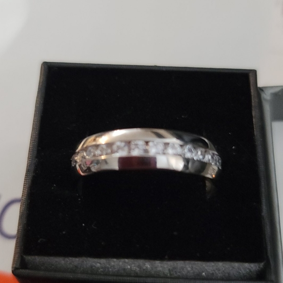 Mens Sterling Silver CZ Ring Size 10 - Picture 6 of 6